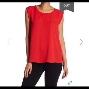 Pleione Red Cap Sleeve Top